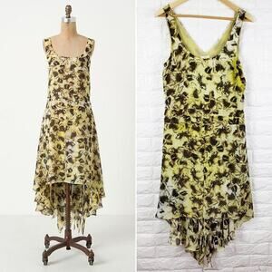 Leifsdottir Anthropologie 100% Silk Whimsigoth Sleeveless Dress Sz 6